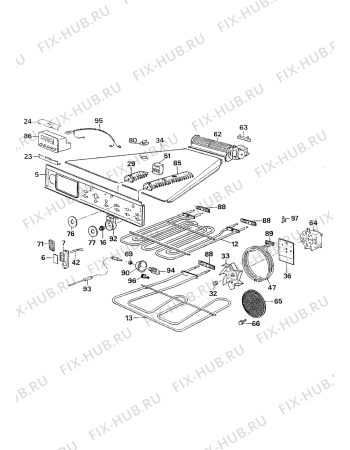 Взрыв-схема плиты (духовки) Electrolux CO1085P1 - Схема узла Oven equipment